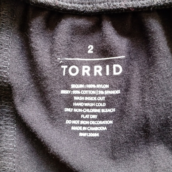 TORRID Sequin Black Tapered Leggings Size 2 - Picture 8 of 9